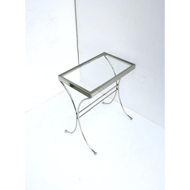 Mid 20th Century Chrome Glass Side Drinks Table, Midcentury Modern, Circa Mid-20th Century For Sale - Image 5 of 10