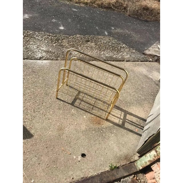 Vintage, mid-century magazine rack/stand made of brass from Hungary, 70s This piece is both great looking and extremely...