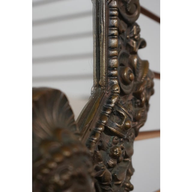 19th Century Vintage Bronze Victorian Wall Mirror For Sale - Image 5 of 10