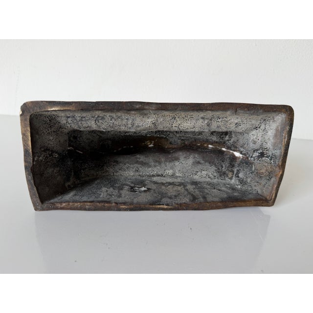Vintage Asian Reclining Buddha Bronze Sculpture With Ornate Relief Base For Sale - Image 12 of 12