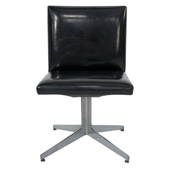 1960s Set of 6 Ward Bennett Black and Aluminum Dining Chairs, 1960 For Sale - Image 5 of 11