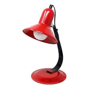 1980s Red & Black Metal Desk Lamp