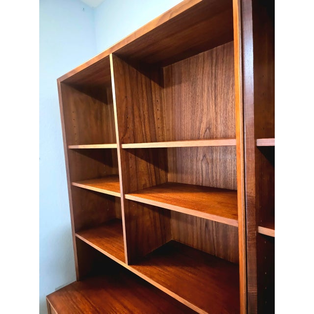 1960s Danish Teak Double Wall Unit by Erik Brouer for Brouer Mobelfabrik - Set of 2 For Sale - Image 10 of 12
