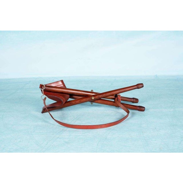 Scandinavian Travel Stool in Leather For Sale - Image 3 of 9