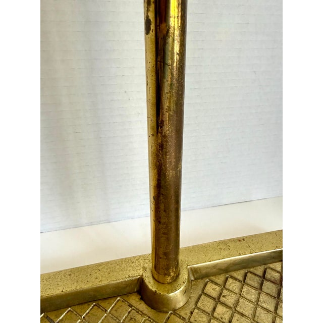 Vintage Brass Five-Piece Fireplace Tool Set With Ball Finial Handles For Sale - Image 9 of 12