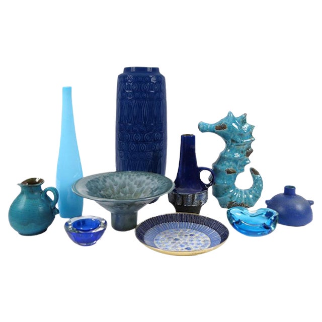 Vintage Glass and Ceramic Objects, 1960s, Set of 10 For Sale