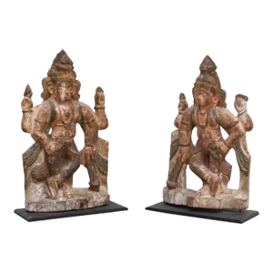 Set of Two, Antique Indian Temple Statues