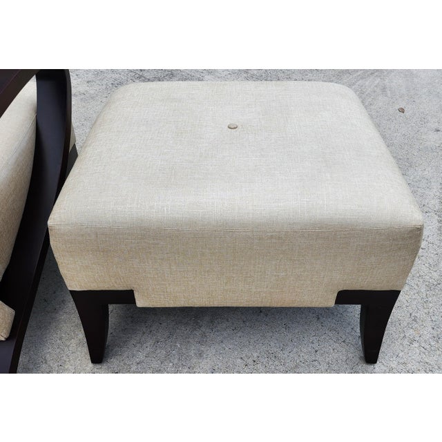 Contemporary Michael Wolk Farrah Chair & Ottoman For Sale - Image 3 of 12
