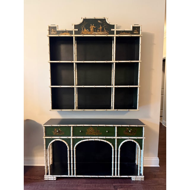 Two Piece English Chinoiserie Wall Shelf and Console For Sale - Image 10 of 14