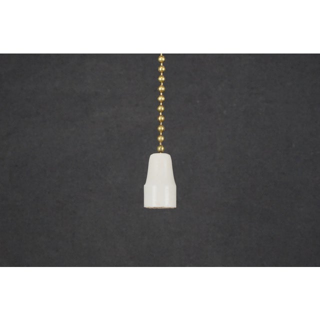 Mid 20th Century Restored Traditional White Ceramic Wall Sconces With Pull Chains - a Pair For Sale - Image 10 of 11