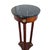 1980s vintage Bombay Co. pedestal plant stand showcases a rich mahogany finish complemented by a green marble top and...