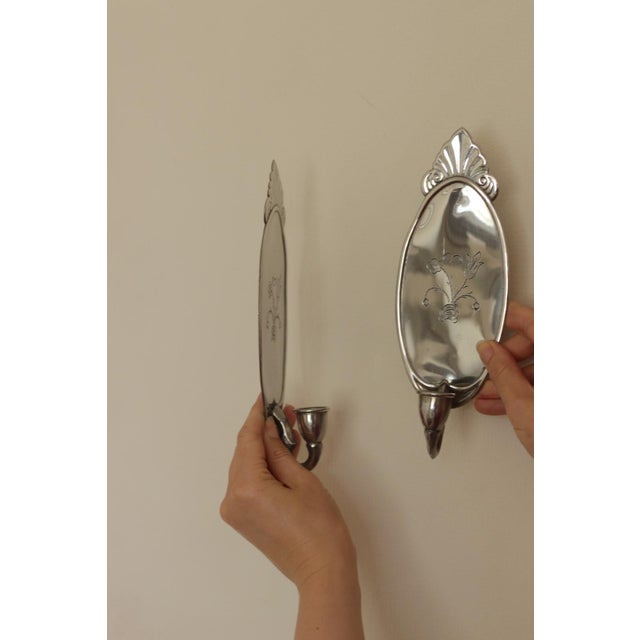Mid-Century Modern Mid-Century Swedish Pewter Sconces by Svenskt Tenn, Set of 2 For Sale - Image 3 of 15