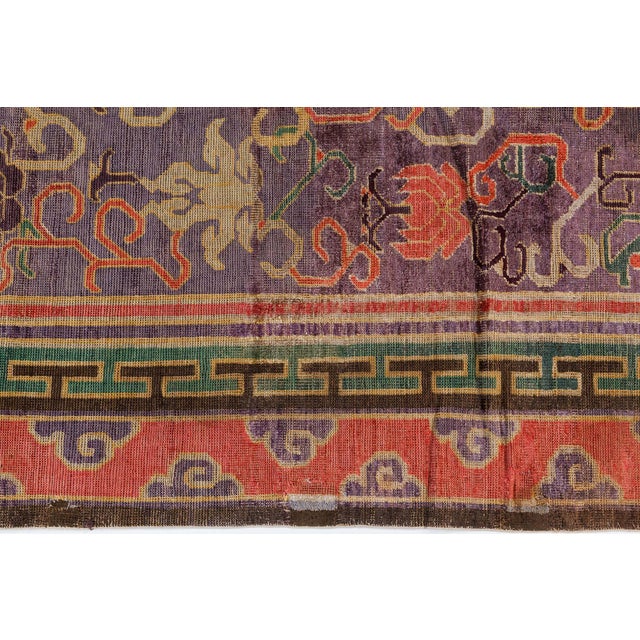 Antique Chinese Silk Rug Size: 5'0" × 8'2" (152 × 248 cm). An exceptional example of Qing Dynasty textile artistry, this...