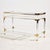 Italian Fabian console table from the 1970s with acrylic glass, glass and brass details. The table is multifunctional, as...