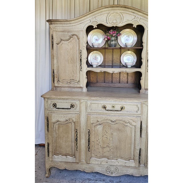 1920s French Wooden Cabinet, Sideboard Cabinet, 2 Piece Cabinet, Farm House Style For Sale - Image 13 of 16