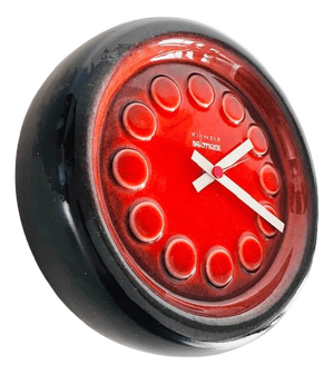 Vintage Space Age Fat Lava Ceramic Wall Clock from Kienzle, 1970s