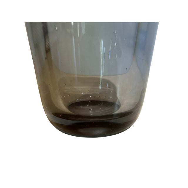 Striking Large Mid Century Modern Smoked Art Glass Vase For Sale - Image 9 of 13