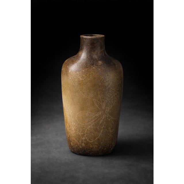 Late 20th Century Late 20th Century Large Studio Art Pottery Vase – Textured Earth-Tone Vessel With Organic Form For Sale - Image 5 of 9