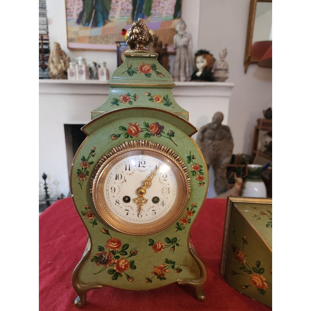 Wood 18th Century Cartel Clock in Wood and Bronze, 1950s For Sale - Image 7 of 7