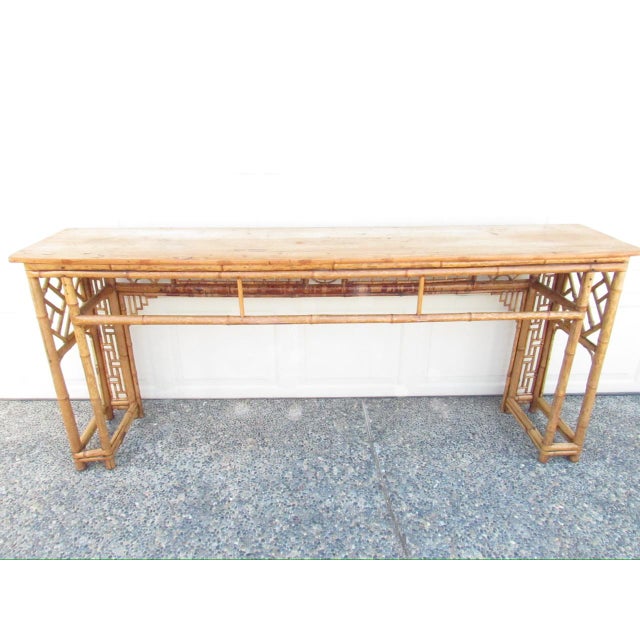 Antique Chinese Chippendale Bamboo Console or Altar Table For Sale - Image 15 of 18