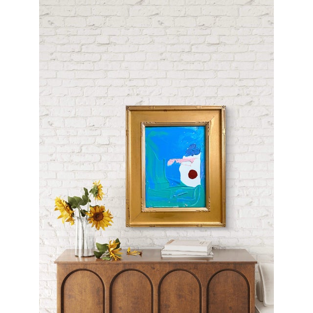 Contemporary Acrylic, Painting on Canvas and Vintage Gold Frame by Matthew Izzo For Sale - Image 4 of 4