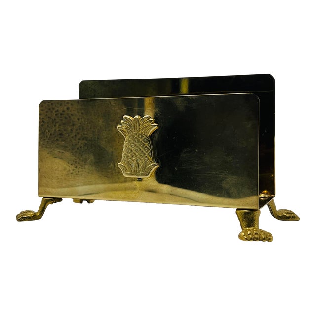 Vintage Brass Footed Pineapple Napkin/Envelope Holder Chairish