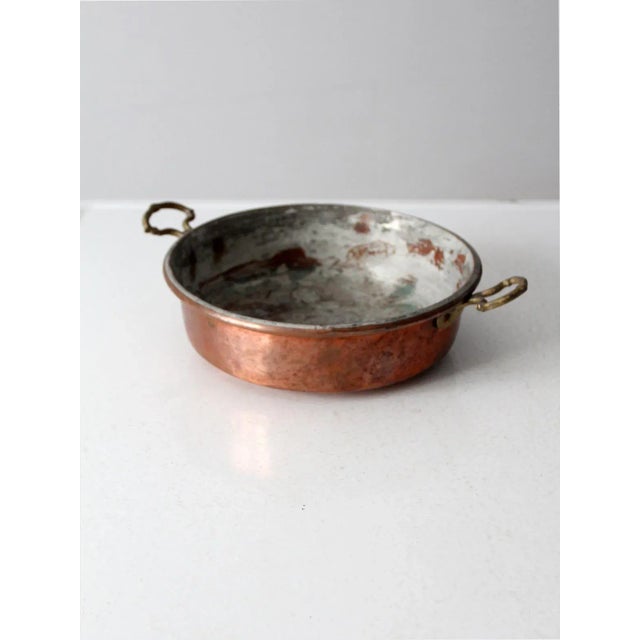 Antique Copper Pan With Brass Handles For Sale - Image 13 of 13