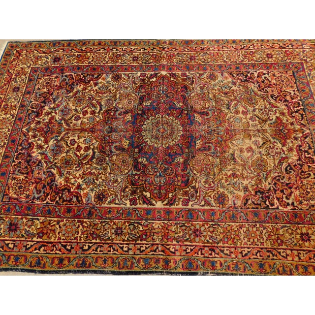 1900 - 1909 Antique Persian Kerman Lavar Rug For Sale - Image 5 of 13