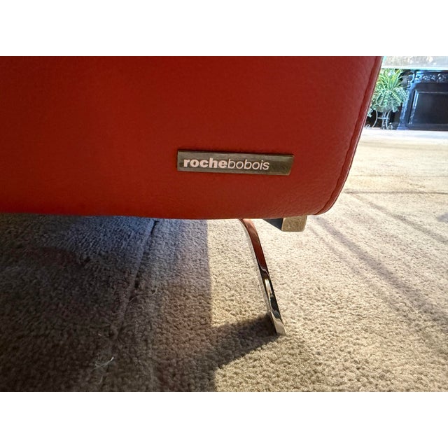 2020s Roche Bobois Red-Orange Loveseat For Sale - Image 5 of 5