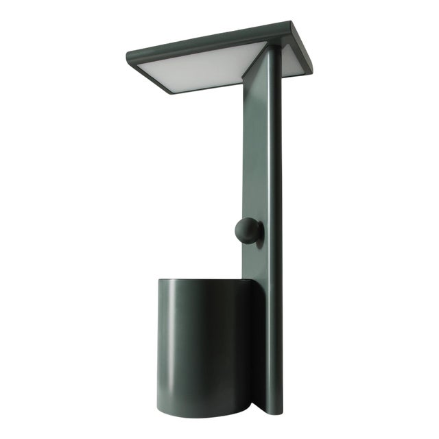Polyshape Green Aluminium Table Lamp by Ferrerol Babin for Cassina For Sale