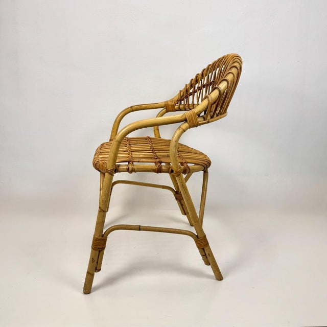 Mid-Century Modern Mid-Century Bamboo Chair, Italy, 1960s For Sale - Image 3 of 7