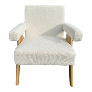 MCM White Boucle Chair For Sale