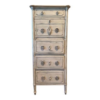 Country Style Tall and Slim Chest of Drawers For Sale