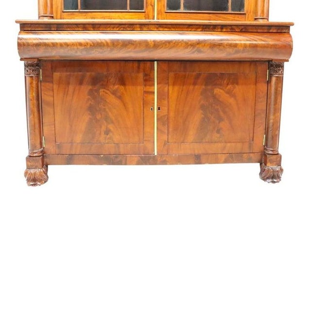 Classical American Empire Step Back Cupboard With Mullioned Doors C1840 For Sale - Image 6 of 16
