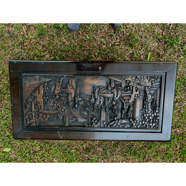 1980s 1980s Vintage Majestic Co. Carved Wooden Chinoiserie Trunk/Chest For Sale - Image 5 of 15