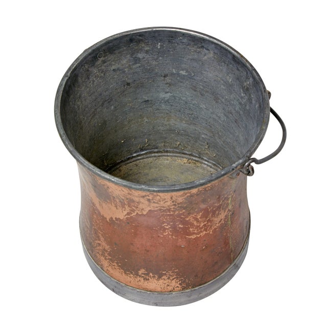 Late 19th century arts and crafts copper bucket circa 1890. Steel and copper bucket. Nicely shaped compared to the norm....