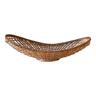 Vintage Chinese Long Oval Basket For Sale