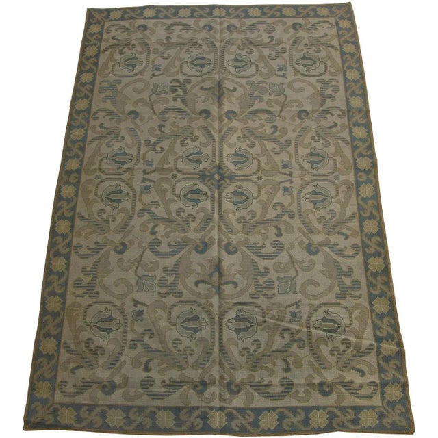 1920s 1920s Antique Portuguese Needlepoint Rug For Sale - Image 5 of 9