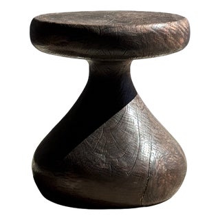 Pawn Brown Stool in Mango Wood, 1980s For Sale