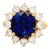 7.11 Carat Blue Sapphire Diamond 18k Yellow Gold Halo Ring, Gia Certified, Size 7.5 For Sale