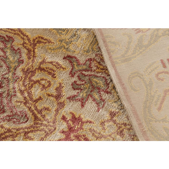 Spanish European Rug in Gold, Green, Maroon Floral Pattern by Rug & Kilim For Sale - Image 10 of 10