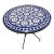 Round Blue Mosaic Table With Moroccan Decor Art For Sale