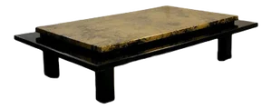 Coffee Table in Black and Gold, France, 1970s