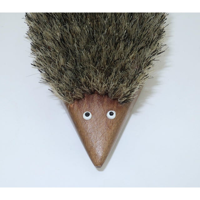Mid 20th Century Modern Teak Wood Hedgehog Brush For Sale - Image 9 of 11