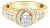 14K Two-Toned Gold Round, Baguette and Princess Cut Diamond Ring (1 1/8 Cttw, H-I Color, SI2-I1 Clarity) - Size 6 For Sale