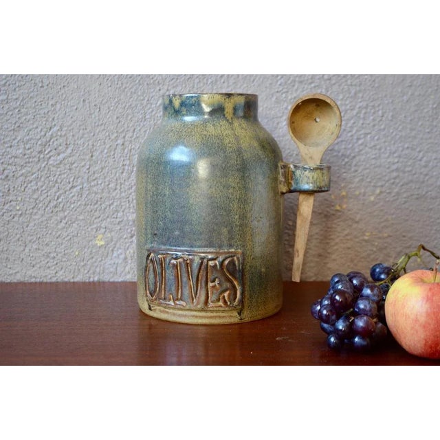 Stoneware Olive Pot by Michel Pointu, 1960s For Sale - Image 4 of 12