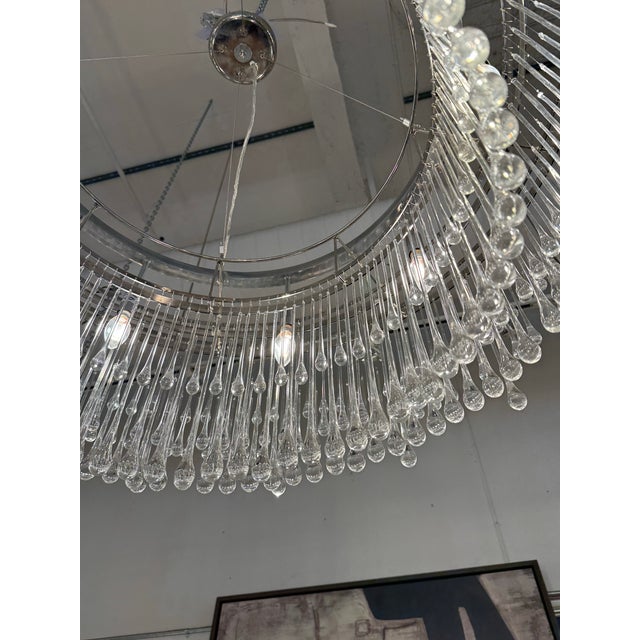 2010s Ochre Light Drizzle Three-Tier Round Chandelier For Sale - Image 5 of 12