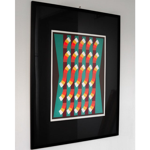 Italian Artist, Lithography in Op Art, 1970s, Lithograph For Sale - Image 4 of 4