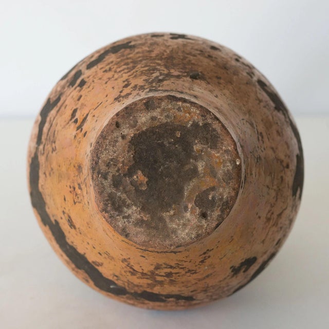 Antique Terracotta Vase with Ochre Glaze, 1800s For Sale - Image 6 of 7