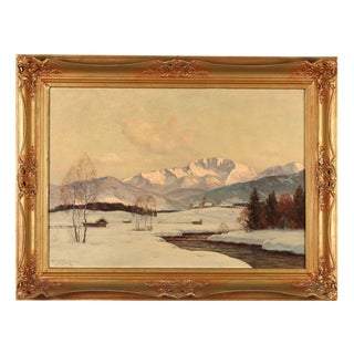 Erwin Kettemann, Alpine Landscape, Oil on canvas, Framed For Sale